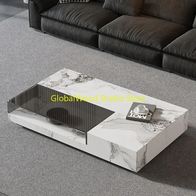 

Итальянский минималистичный журнальный столик из спеченного камня: простой и современный, подходит для небольших и больших гостиных, дизайнерских вилл