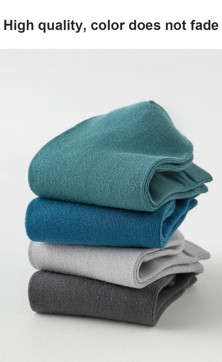 5 Paar hochwertige Herrensocken aus gekämmter Baumwolle, neue, lässige, atmungsaktive, schwarz-weiße Business-Socken, 5 Paar Herrensocken, Übergröße EU39-48 – Detail 4