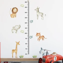 Cartoon Animals 60-160cm Height Measure Wall Stickers for Nursery Kids Room Decor Kindergarten Removable PVC Decals DIY Mural