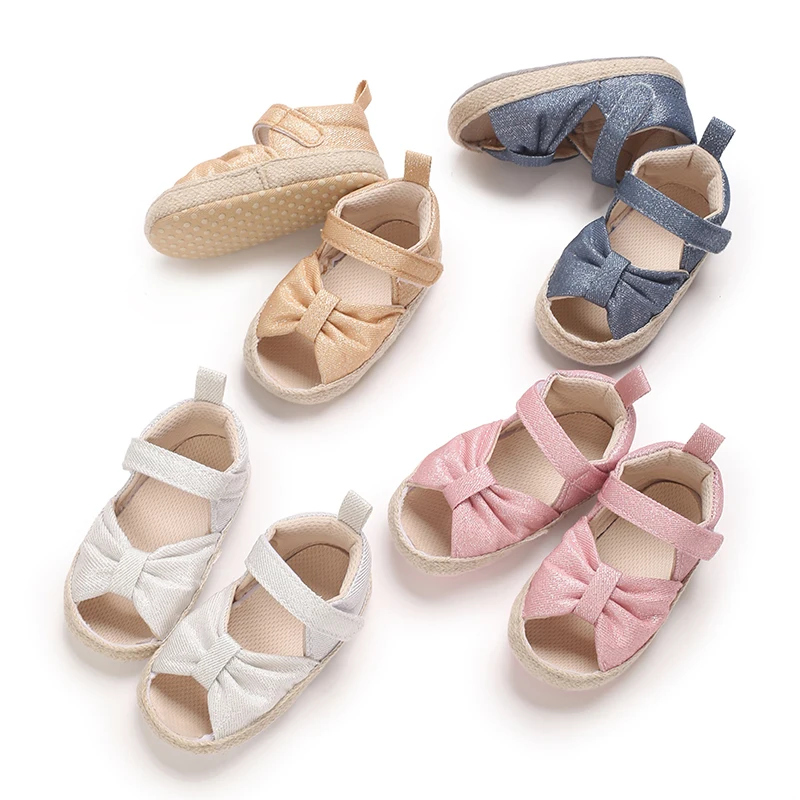 

New 0-18 Month Old Baby Girl Solid Color Sandals Summer Soft Sole Flat Bottomed Princess Dress Shoes Baby Anti Slip First Step