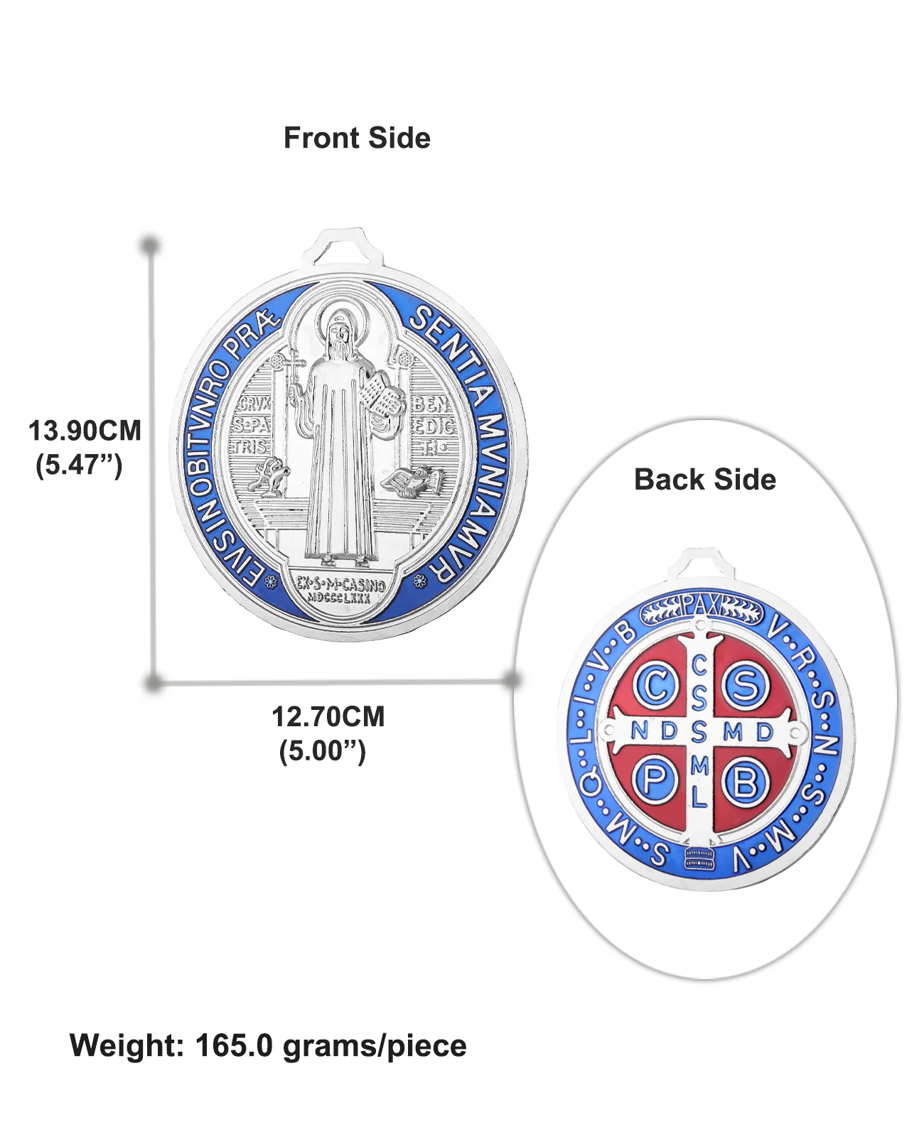 Diyalo 6-Farben großer Exorzismus St. Benedikt Medaille Schild Anhänger Amulett religiöser Schmuck Ornament Andenken Wand Home Decor Geschenke – Detail 1