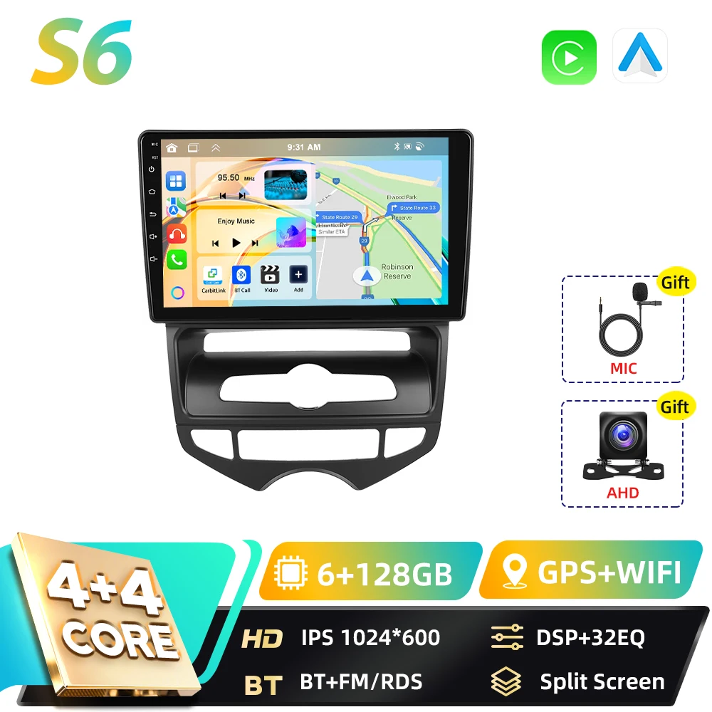 Podofo 8+128G 2din Android autoradio voor Hyundai IX20 2012 GPS navigatie Carplay Android Auto BT DSP WIFI FM