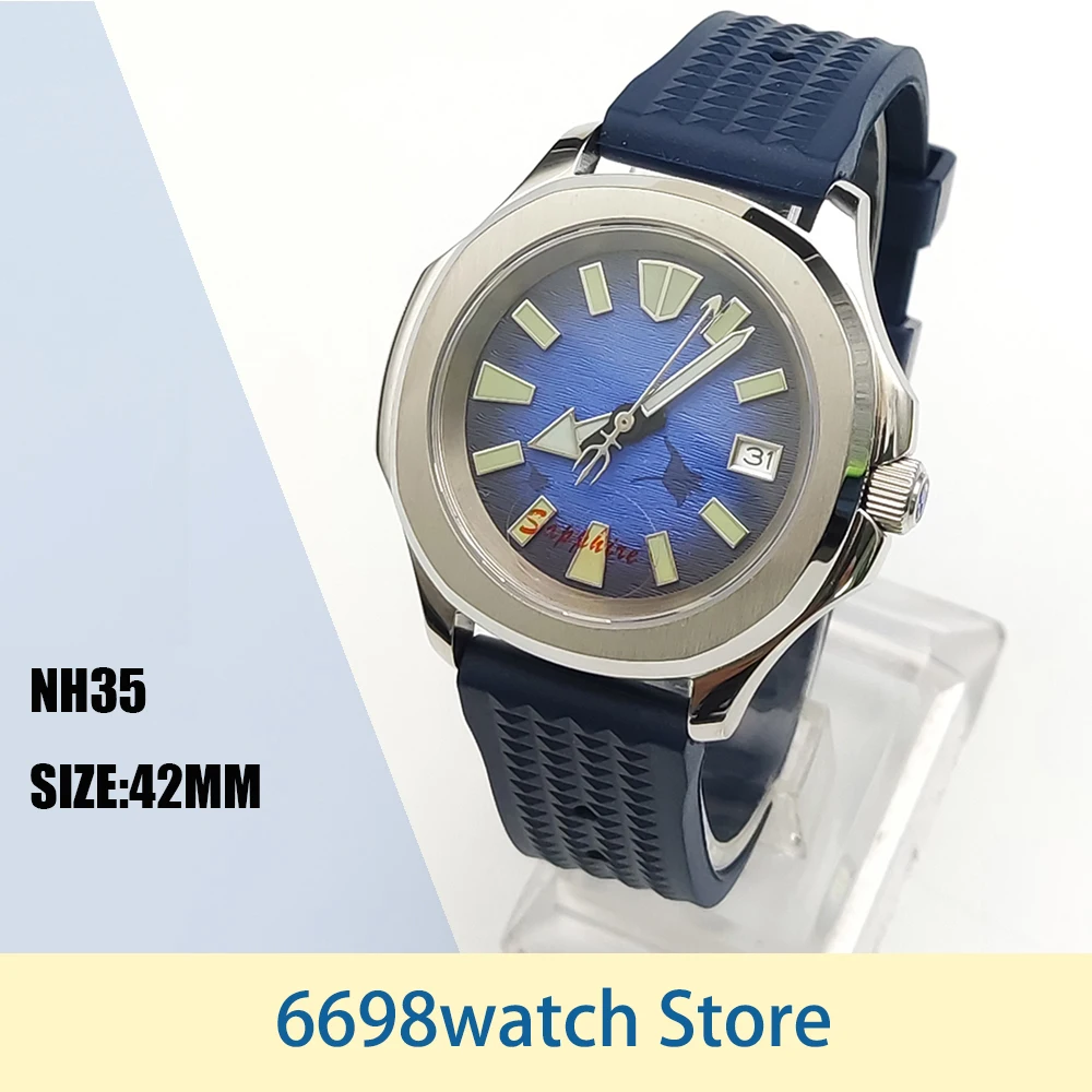 

Diving watch waterproof 100m watch ring automatic mechanical men's casual fashion all-match stainless steel case sapphire mirror