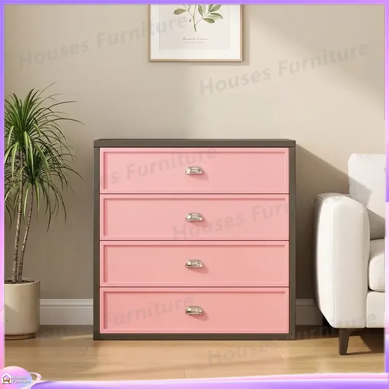 Modern Steel Shoe Cabinet 4 Drawers Large Capacity Storage Locker for Living Room Bedroom Home Bar Dining Room Metal