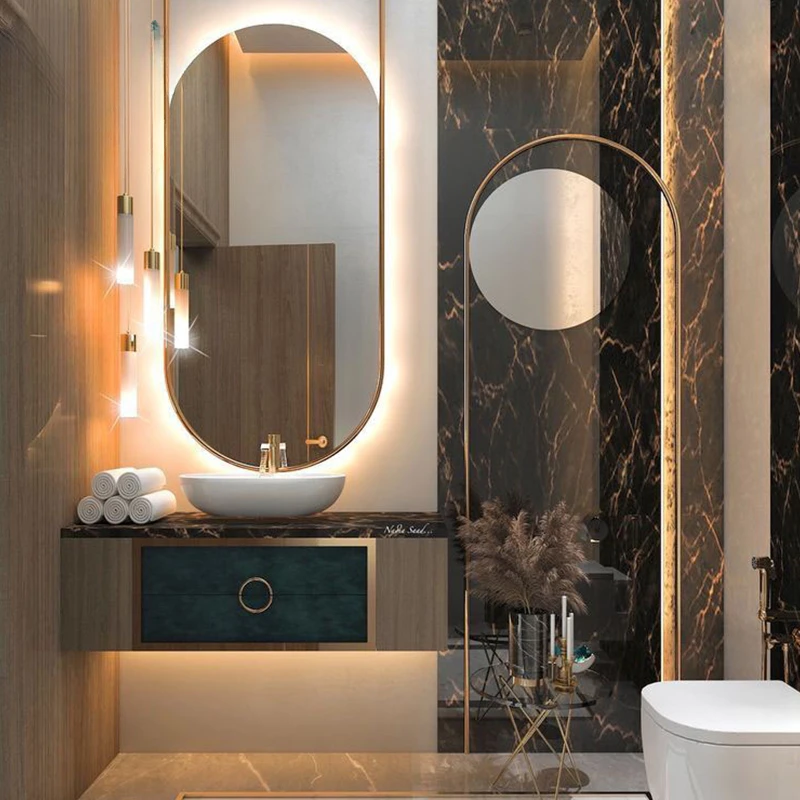 Villa Hotel Modern Light Luxury American French Style Bathroom, Wash Table, Bathroom Cabinet Combination, Rock Plate Wash Hand