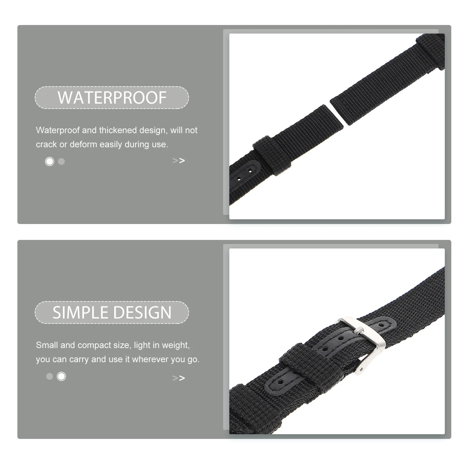 

18Mm Thickened Waterproof Watch Band Nylon Replacement Strap for Men Women Sports Quick Release Adjustable Watch Band