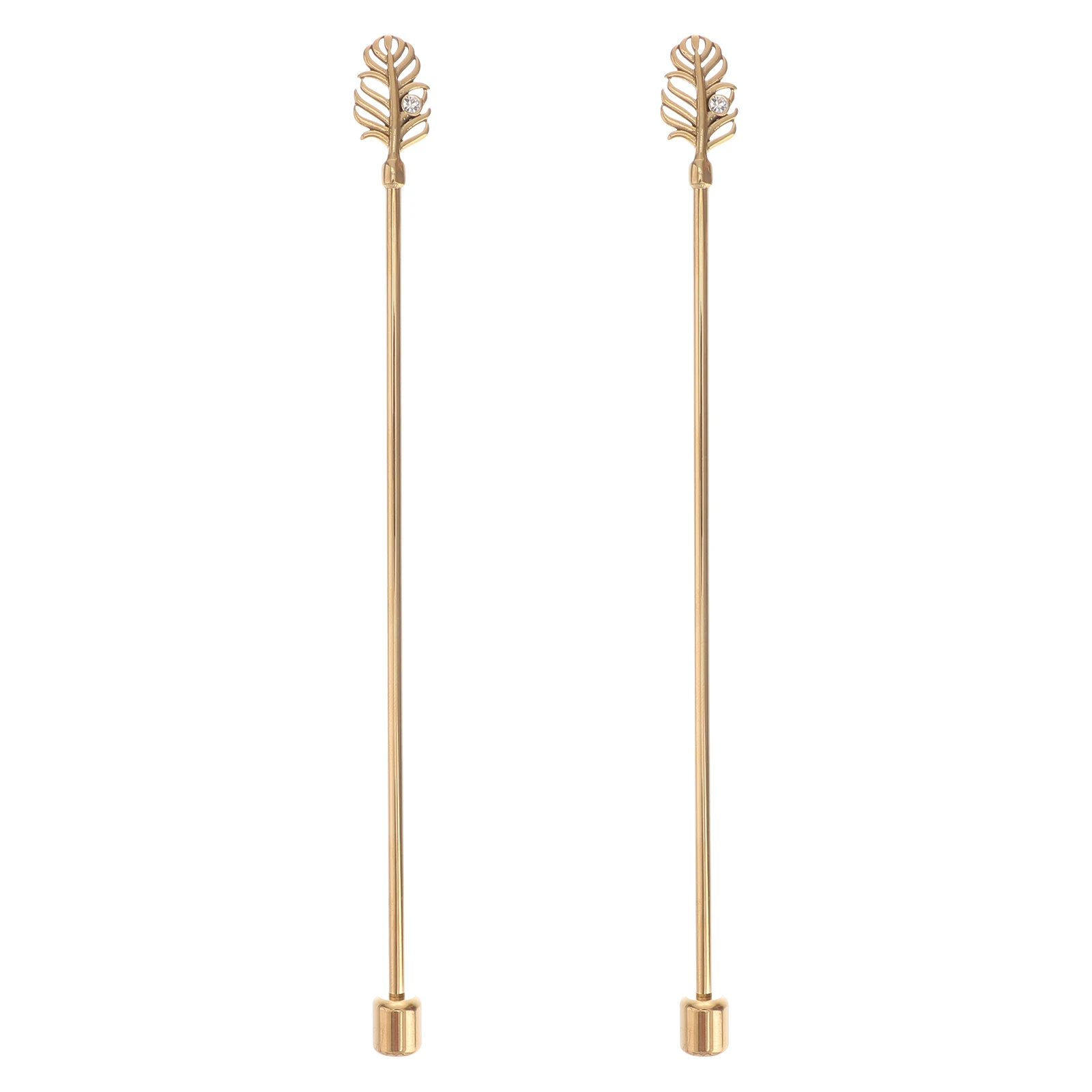 

2 Pcs Stainless Stirrers Leaf Design Drink Swizzle Sticks Bar Tool Juice Mixer Home Party Use Kitchen Bar