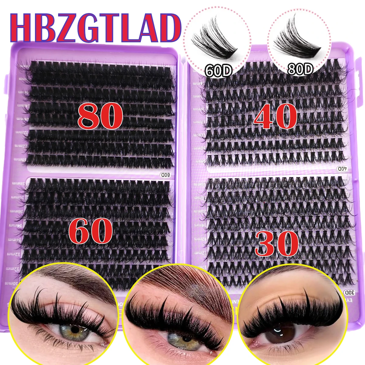 32 Reihen 30P-200P 640 Stück Wimpernbuch einzelne Cluster falsche Wimpern Make-up-Tools Faux Cils8-18mm dramatische Wimpern gemischtes Tablett ﻿