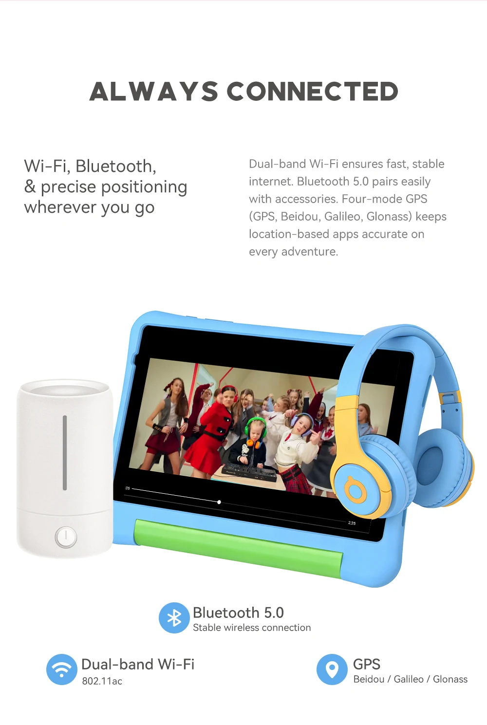 ALLDOCUBE KIDO Unisoc T310 8'' Kinder-Tablet 7GB (3GB+4GB Virtuell) RAM 32GB ROM 5000mAh Android 15 Go – Detail 10
