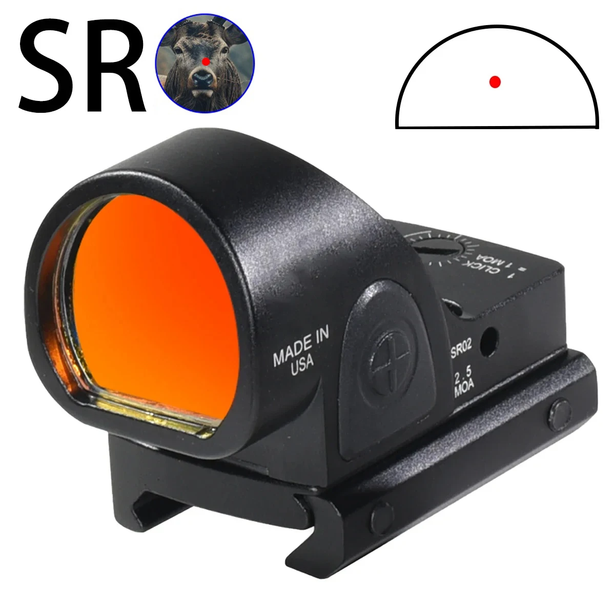 

Mini SR0 Red Dot Sight Tactical Reflection Pistol Rifle Scope Reflex Optical Airsoft Sight Fit 20mm Weaver Rail