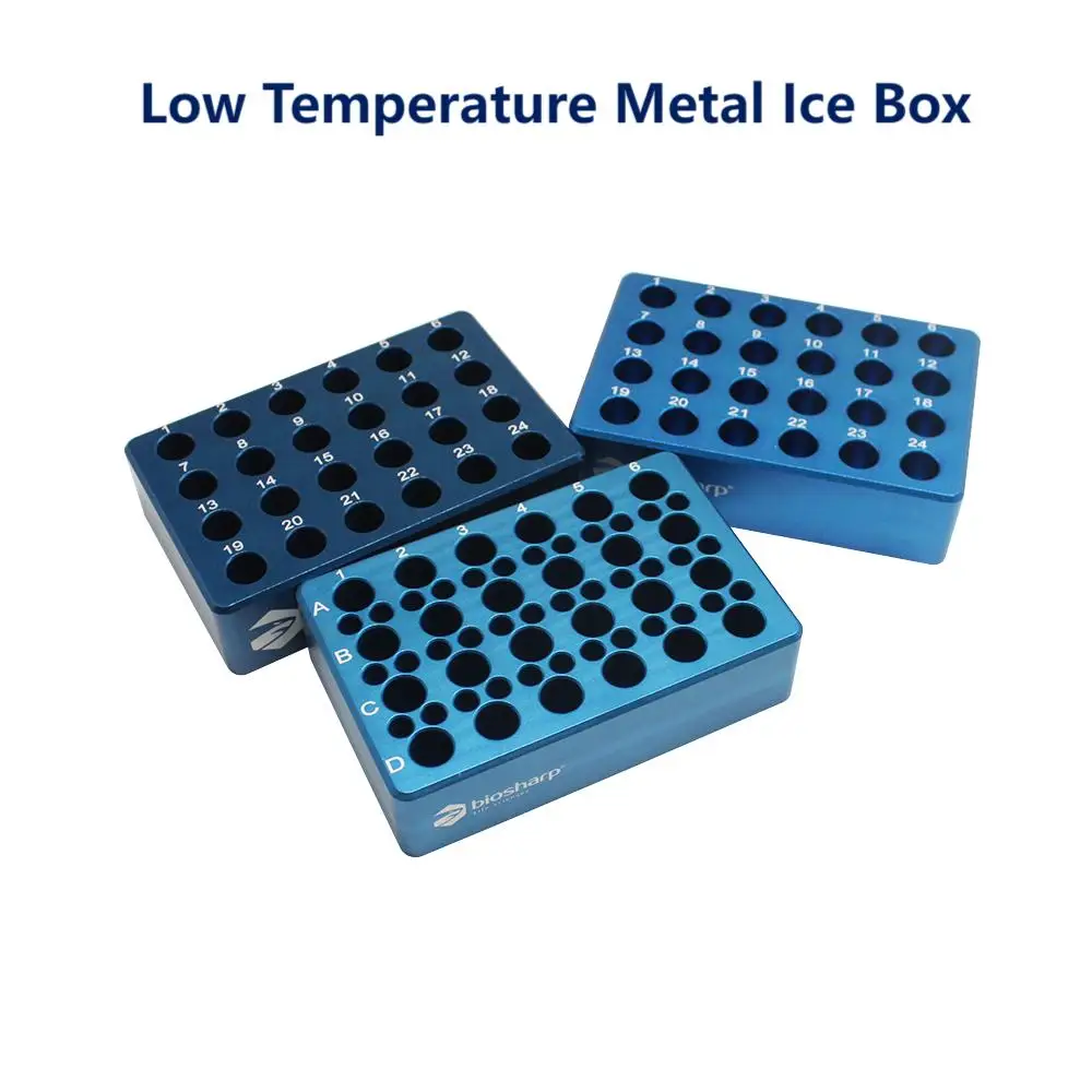 

Biosharp Low Temperature Metal Ice Box Aluminum Alloy Material Suitable for 0.2ml/1.5ml/2.0ml Centrifuge Tubes and Sample Tubes