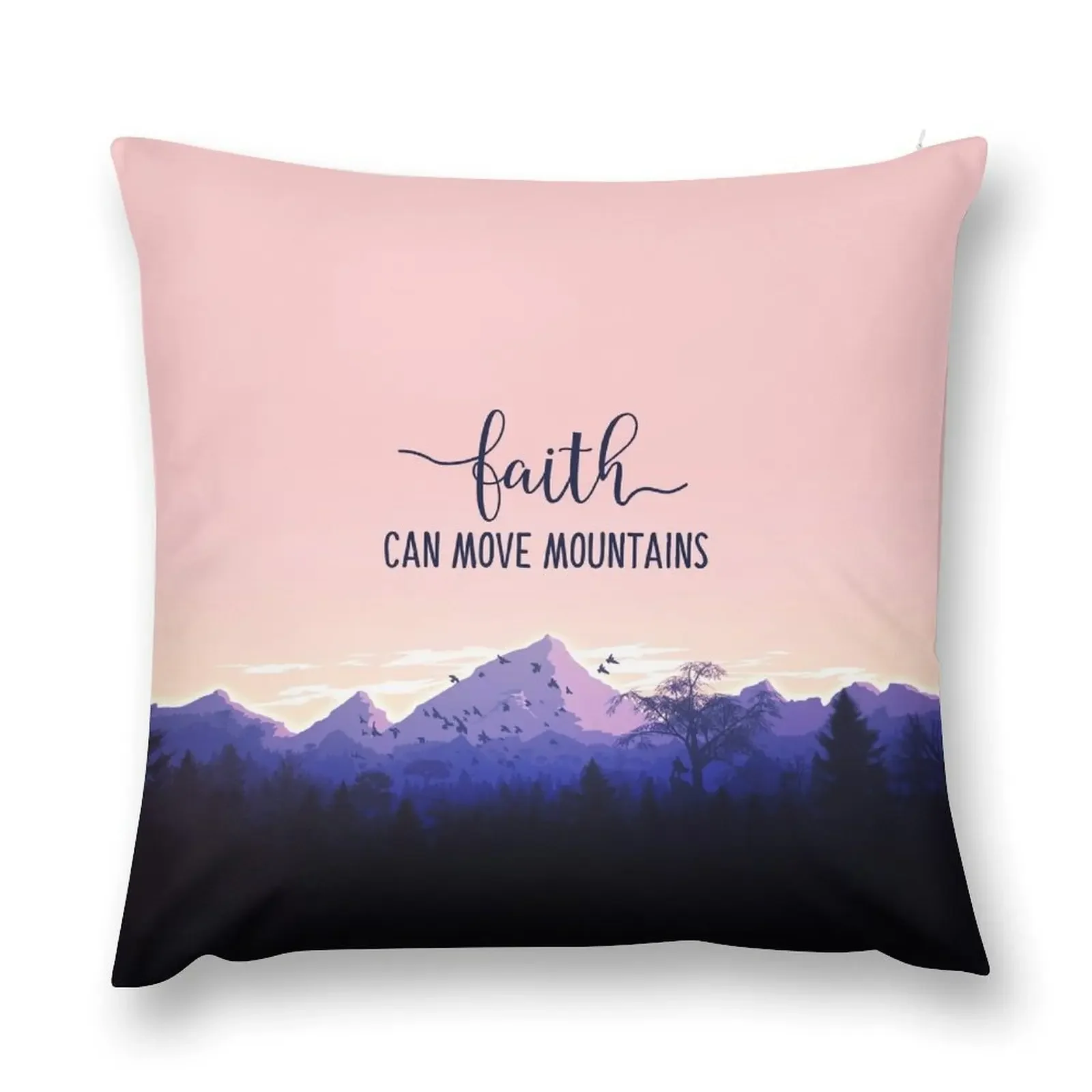 

Faith Can Move Mountains - Christian Bible Verse Quote Throw Pillow Cushions Home Decor Pillowcase pillow