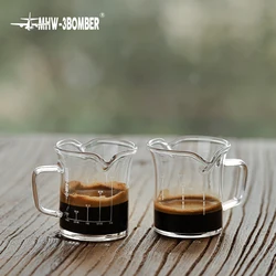 MHW-3BOMBER Dubbele Tuiten Espresso Maatbeker Met Handvat Borrelglas Koppen Vloeibare Zware Glazen Thuis Keuken Accessorie