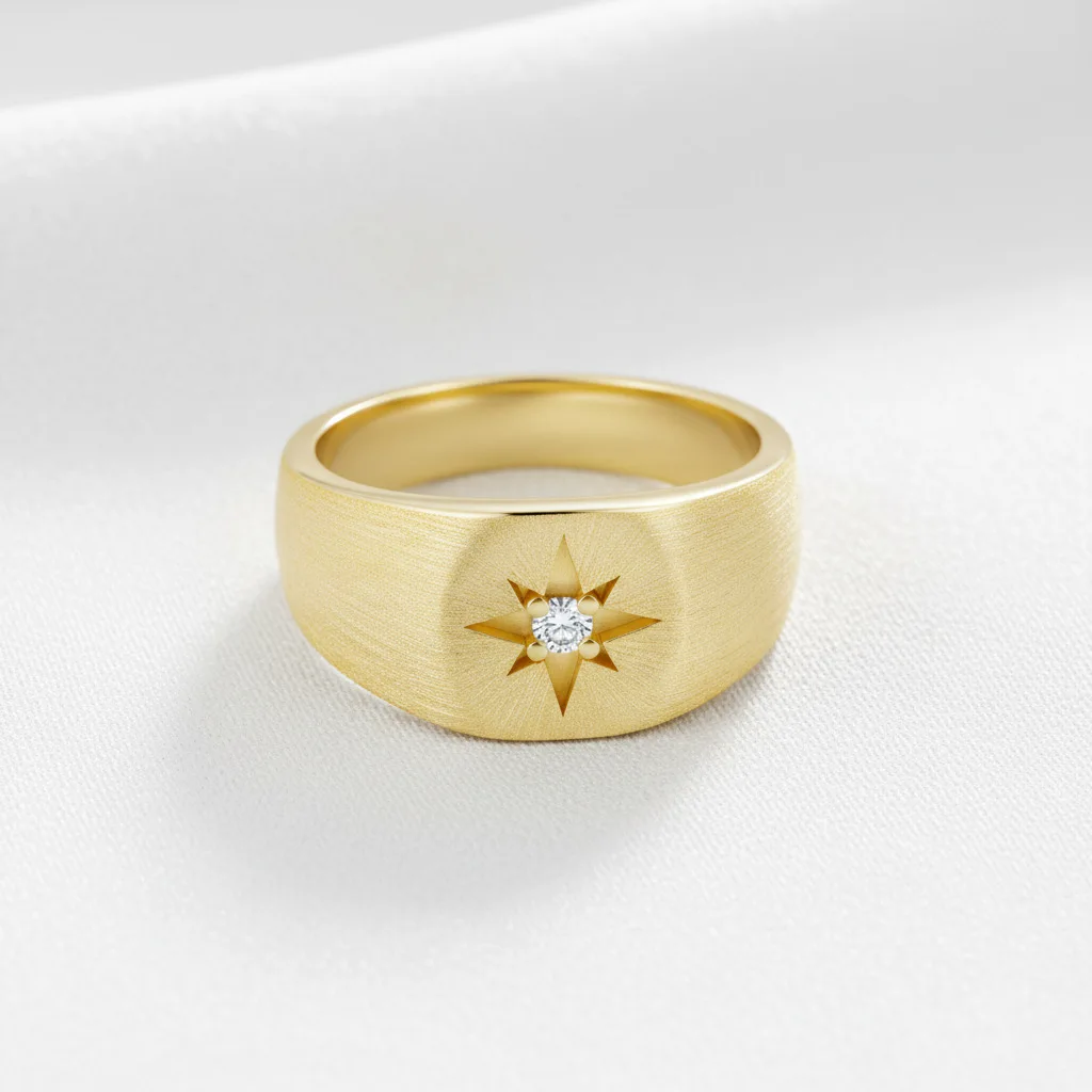 Luxurious 14K Gold Ring Brushed Minimalist for Women Platinum Pt950 Wedding Rings for Men Fine Jewelry Gift