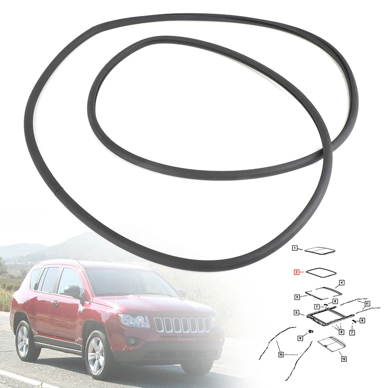 

Sunroof Glass Seal 5183172AC For Dodge Nitro 2007-2011 Caliber 2007-2011 Journey 2009-2020 Jeep Liberty 2008 2009 2010 2011 2012