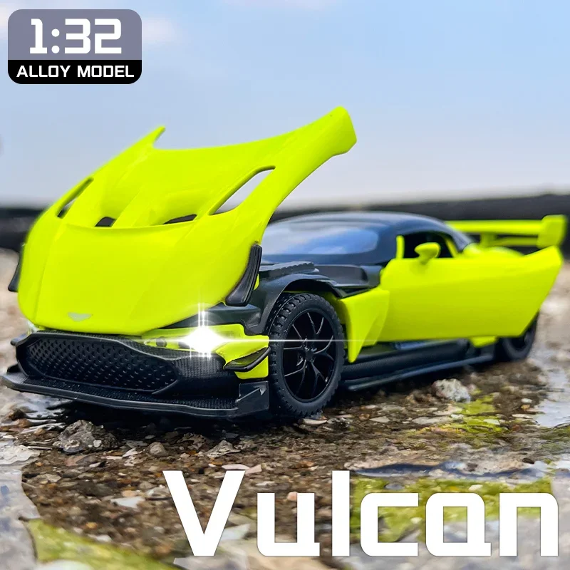 1:32 Aston Martin Vulcan Supercar Model With Sound Light Children Boy Car Gift Birthday Collection Home Decor Miniature Voiture