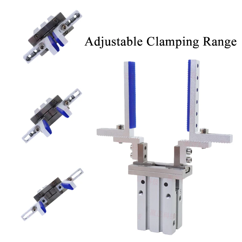 Long‑opening‑enlarged Parallel Gripper Pneumatic Finger Cylinder MHZL2‑16DL, Adjustable Positioning Jig