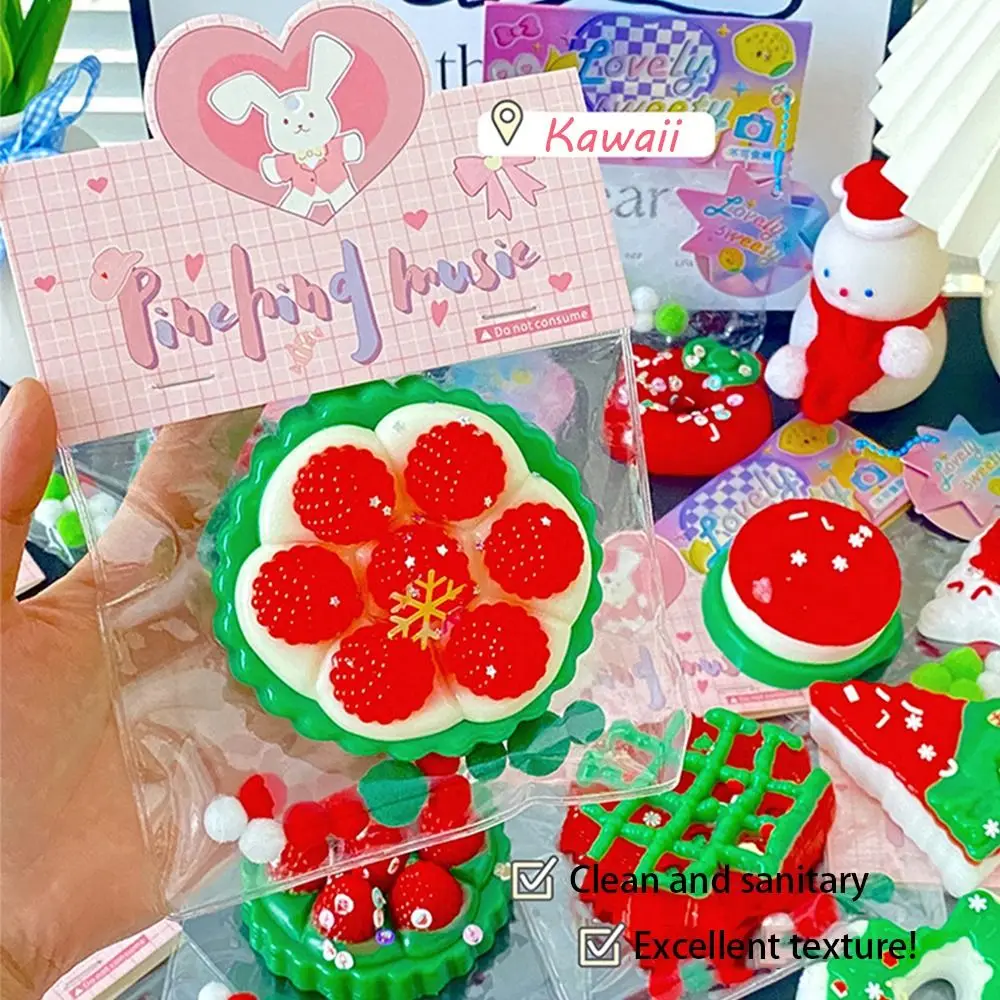 Cute Soft Squeeze Cat Paw Toys Raspberry Sticky Pinching Cat Paw Decompressing Toy Rebound Christmas Pinching Toy Christmas