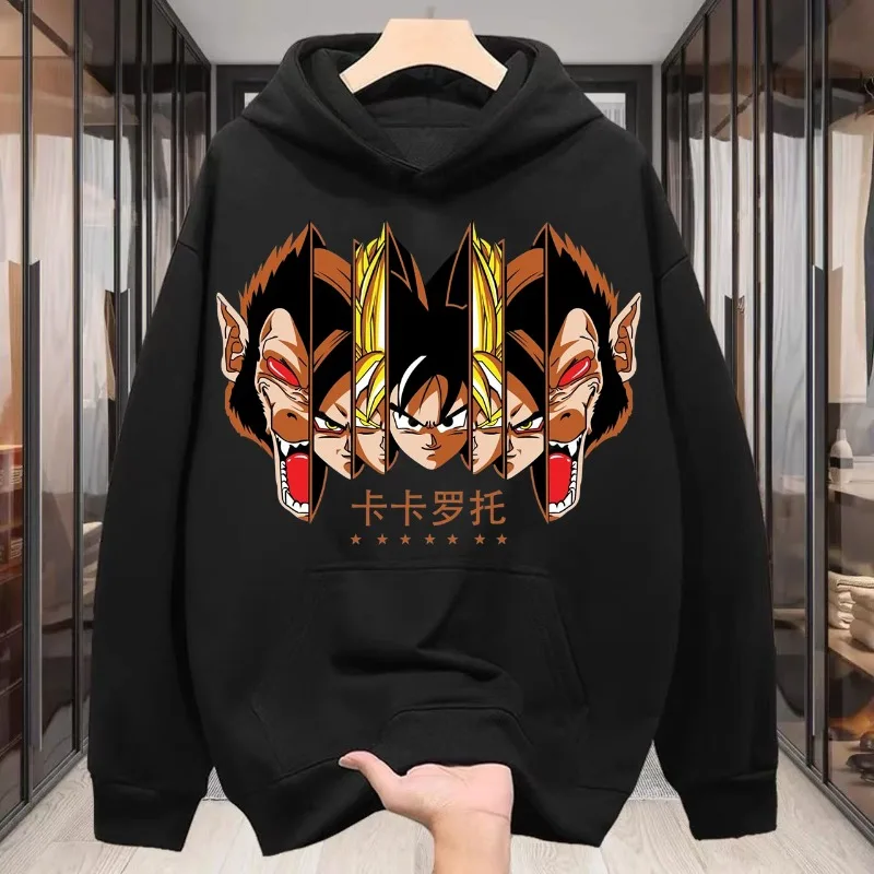 เสื้อฮู้ดลายการ์ตูนญี่ปุ่น ดราก้อนบอล คาคาร็อต สำหรับฤดูใบไม้ร่วงและฤดูหนาว สไตล์สตรีท ฮาราจูกุ วายทูเค คู่รัก ทรงหลวม แขนยาว