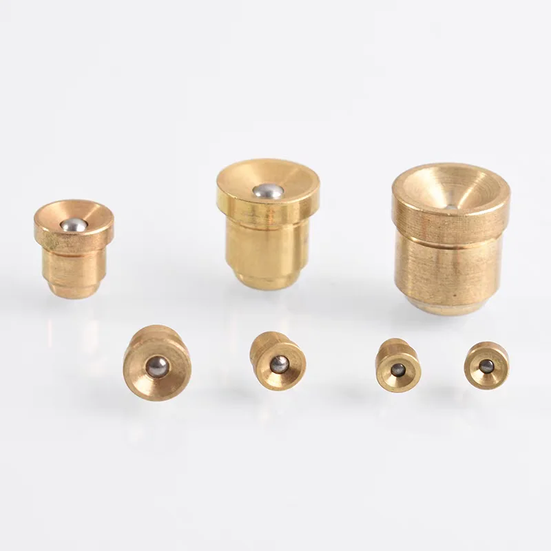 Brass Press Fit Oil Cup, Ball Push Button Grease Nozzle, Flange Spring Grease Oiler for Engine Motor Repair Replacement
