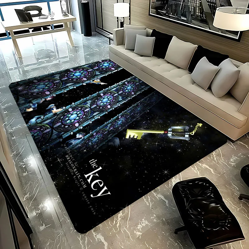 HD Cartoon Kingd0m Hearts Games 3D Carpet Rug f for Home Living Room kids Bedroom Sofa Doormat Kitchen Floor Rugs Anti-slipDecor