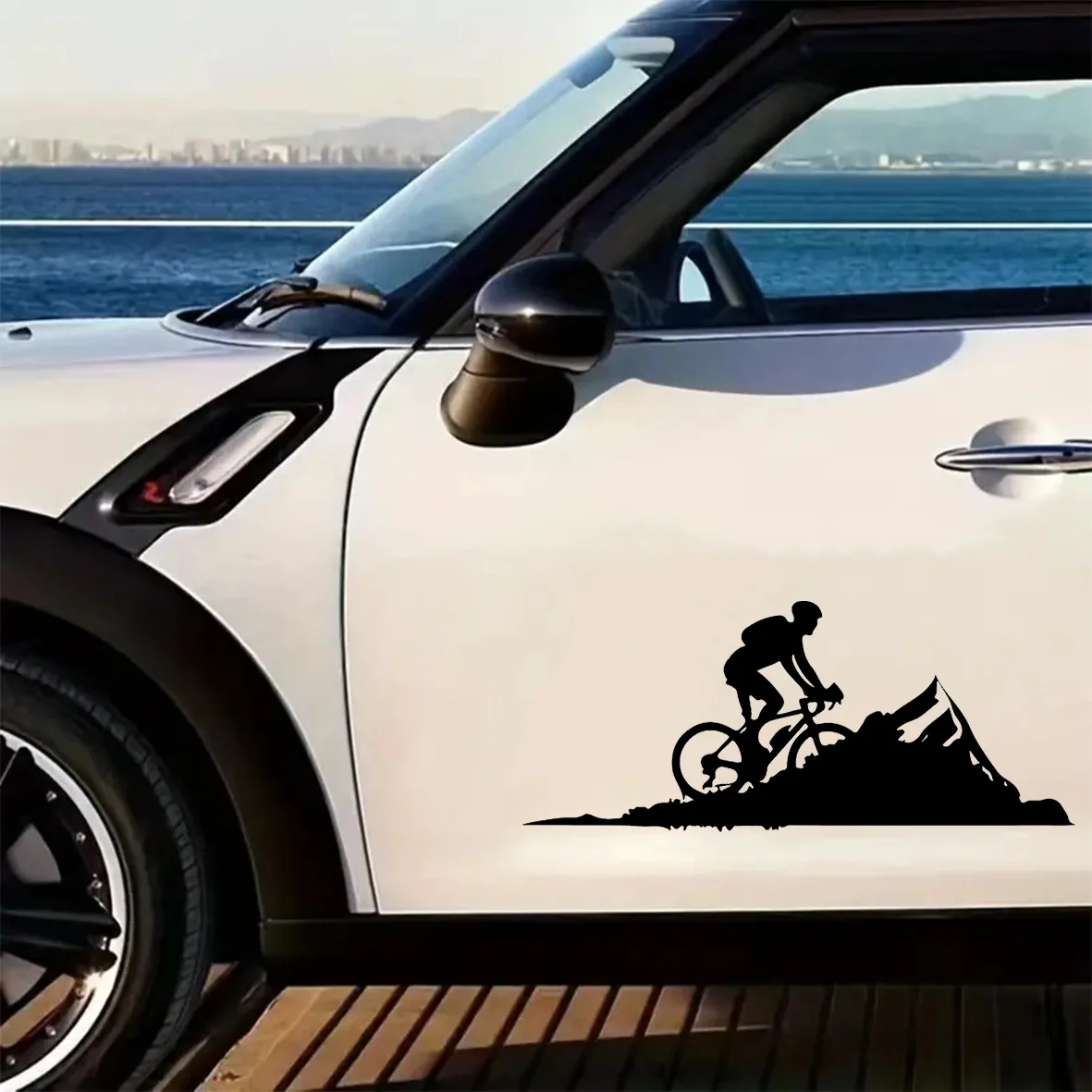 

Mountain Riding Close to Nature, Sports Theme Sticker 43cm*18cm Waterproof vinyl sticker, single use removable. -TE141