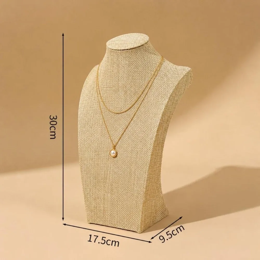 Durable Velvet Cloth Necklace Display Stand Neck Mold Human Shape Mannequin Bust Counter Use Jewelry Show Rack Counter Display