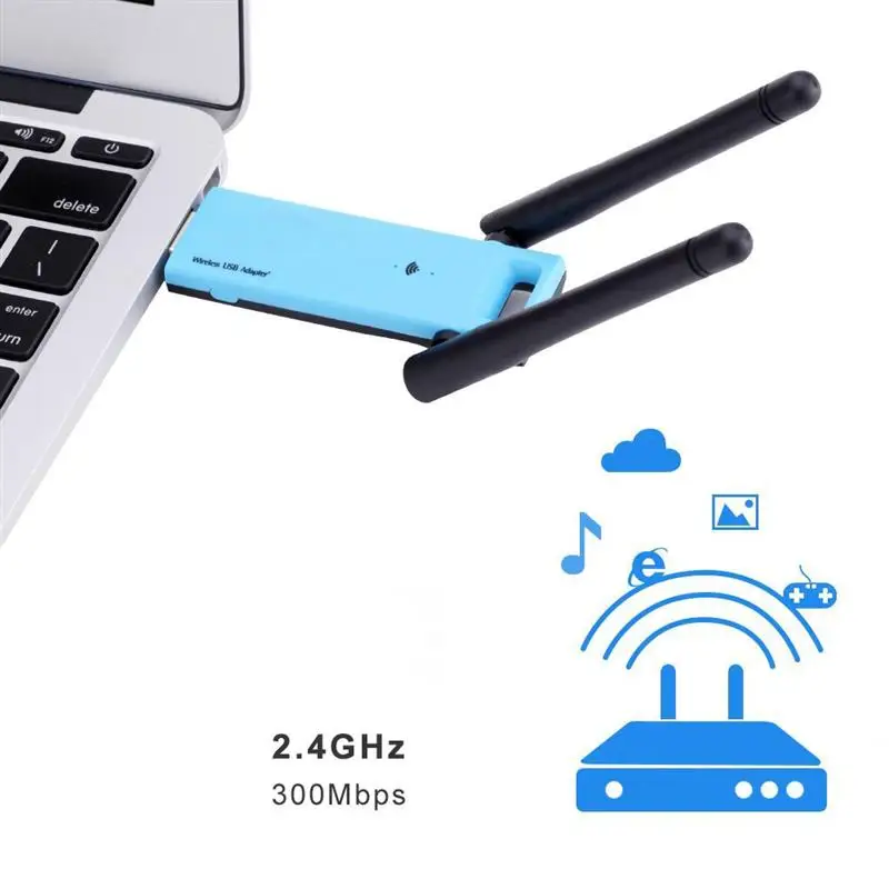 USB WiFi Extender Booster Portable Wireless Repeater 2.4G 300Mbps Wide Coverage Plug and Play