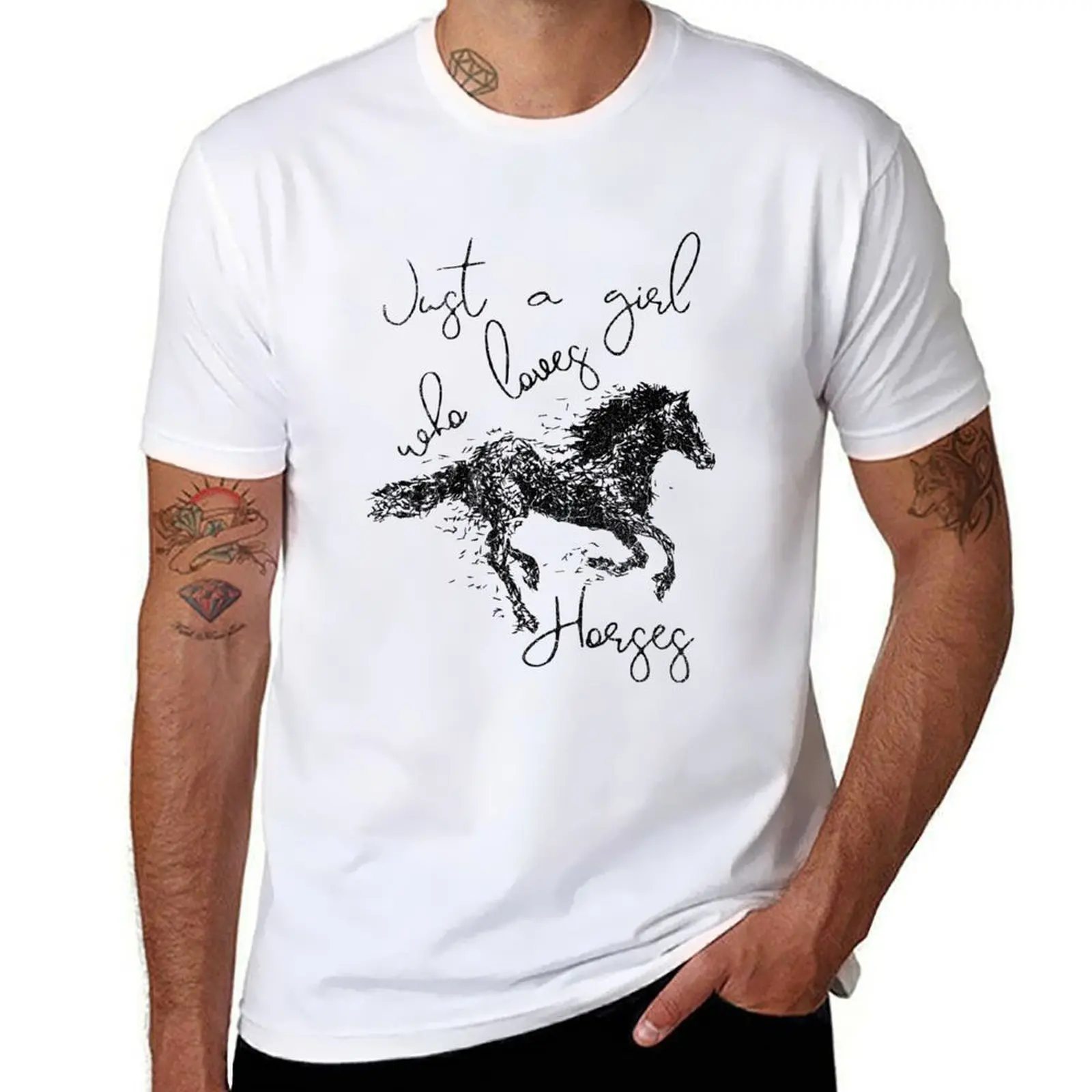 

Just A Girl Who Loves Horses Gorgeous Black Horse Silhouette - Equestrian Horse Riding Lover Gift T-Shirt anime tshirt T-Shirt