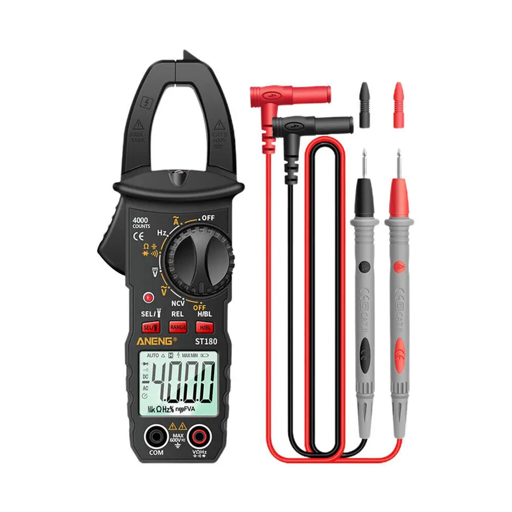 LCD Digital Handheld Multimeter Tester AC DC Volt Ohm Amp Clamp Meter Auto Range