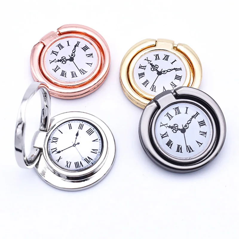 Clock Mobile Phone Ring Holder Full Metal Mobile Phone Ring Buckle Clock Ring Buckle 360-degree Rotating Universal Bracket