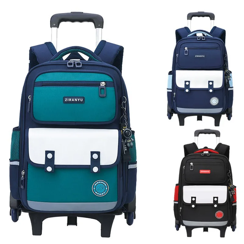 New Rolling Backpack for Boys Elementary School Bag with Wheels Mochilas Para Mujer Travel Trolley Bag 2 and 6 Wheels Sac A Dos