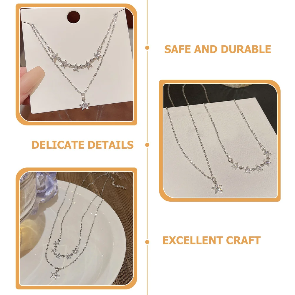 

2Pcs Star Necklace Pendant Clavicle Chain Women Metal Alloy Necklace Jewelry Valentine's Day Anniversary Gift Clavicle Chains