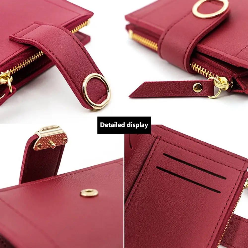 Fashion PU Leather Women Wallet Zipper Multiple Card Slots Short Purses Large Capacity Lightweight Coin Purse For Girls Women's