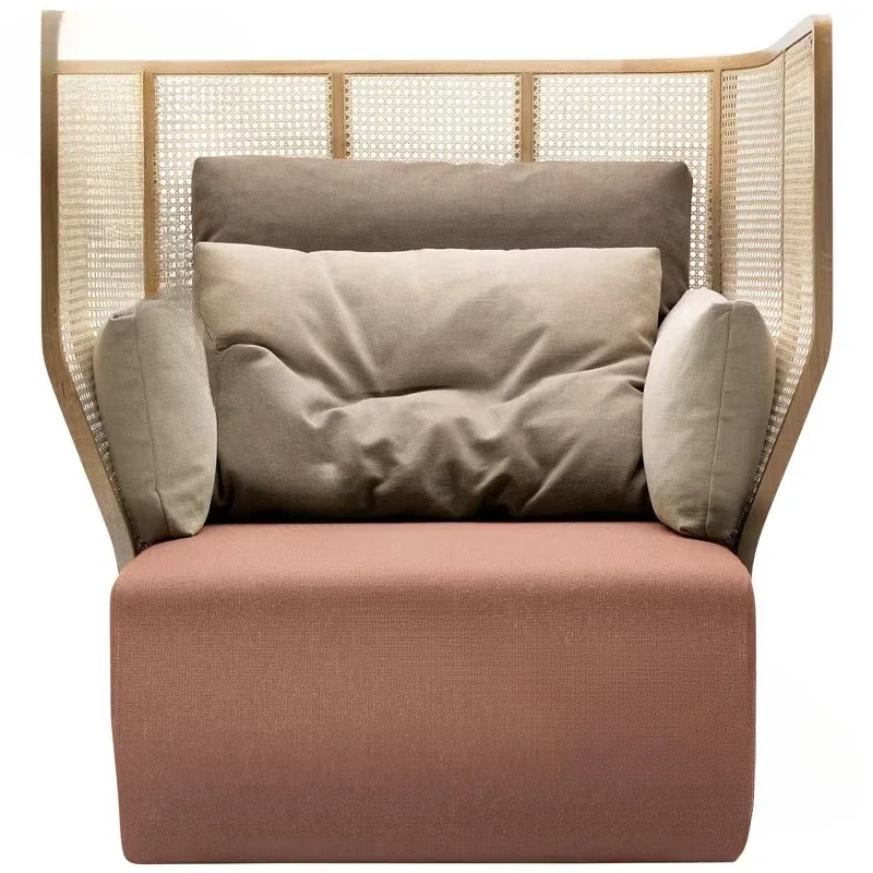 Single sofa high backrest privacy sofa hotel outdoor rattan creative homestay sofa