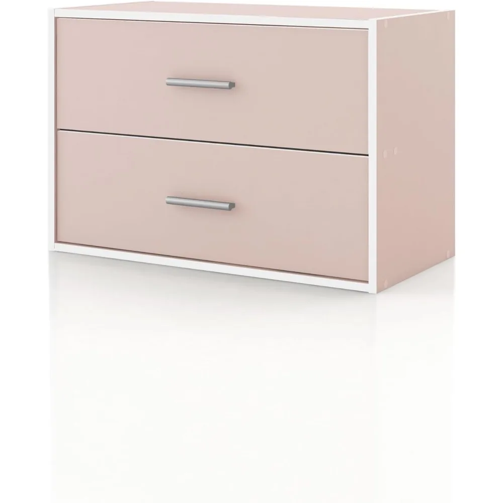 

2-Drawer Wooden Stackable Storage Drawers, Small Food Pantry Cabinet, Cajonera De Madera, Underbed Drawer Dorm Teen Room Decor