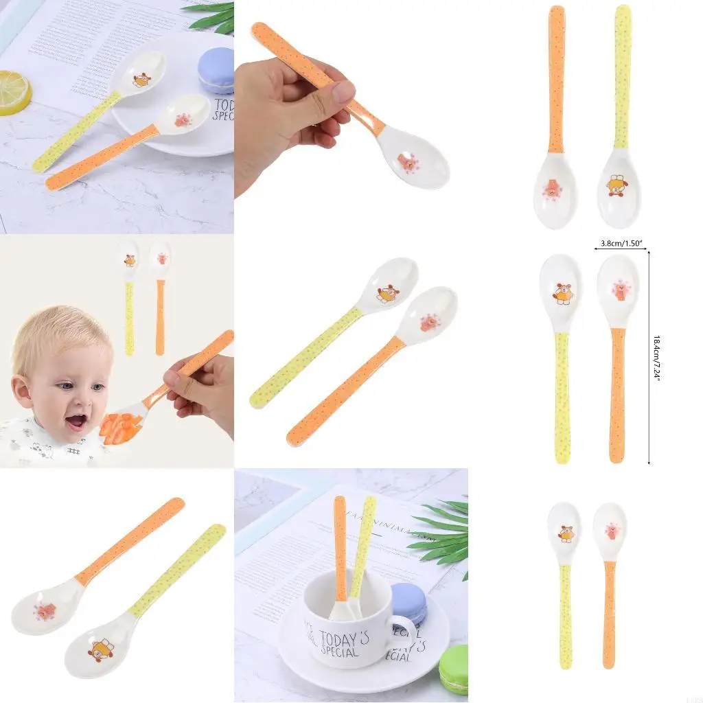 

Plastic Cartoon Feeding Spoon Children Gift Tableware Baby Learn Eatting Tool L8RB