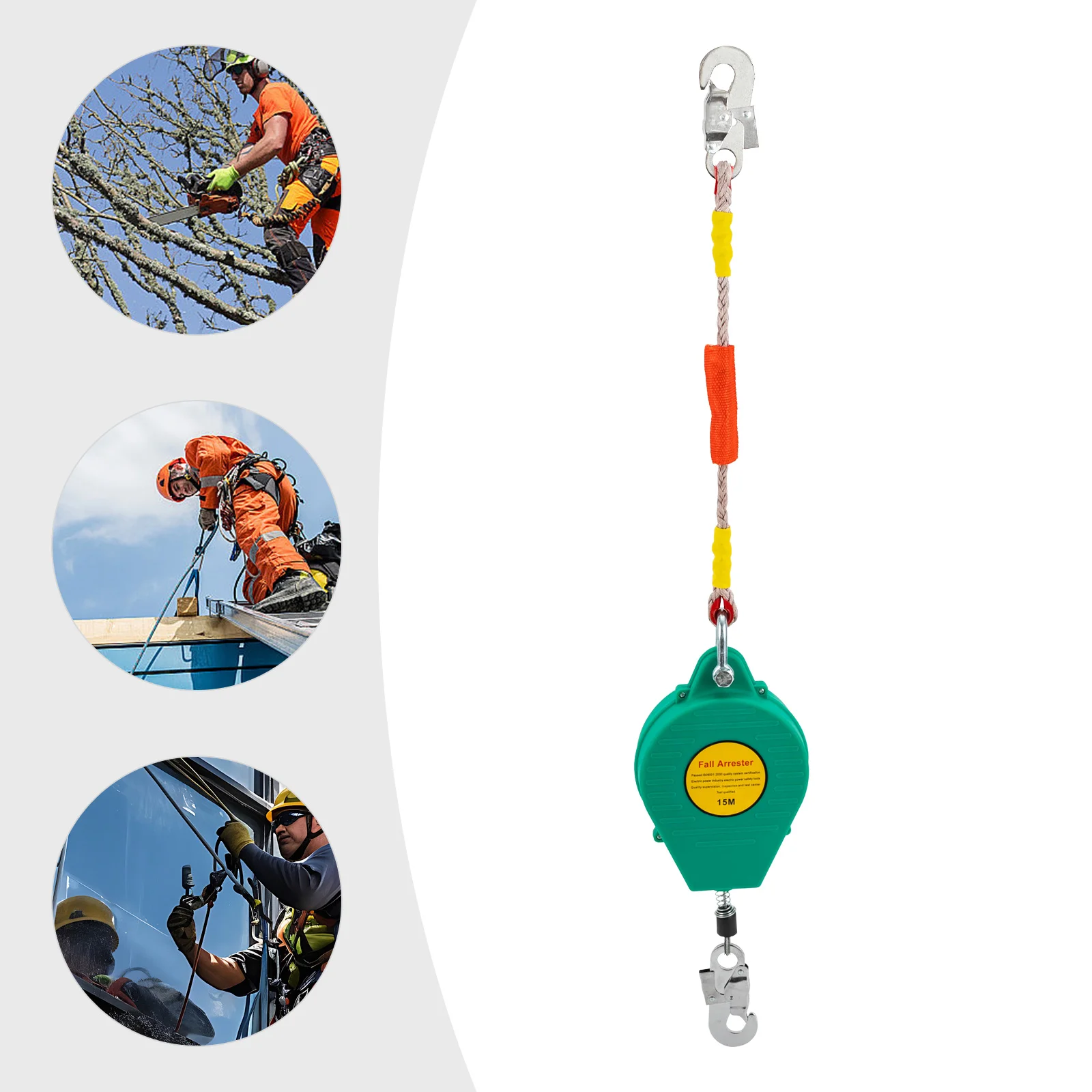 49ft Safety Fall Arrester Self Retracting Lifeline Lanyard Protect for Electrical Maintenance Engineering Construction