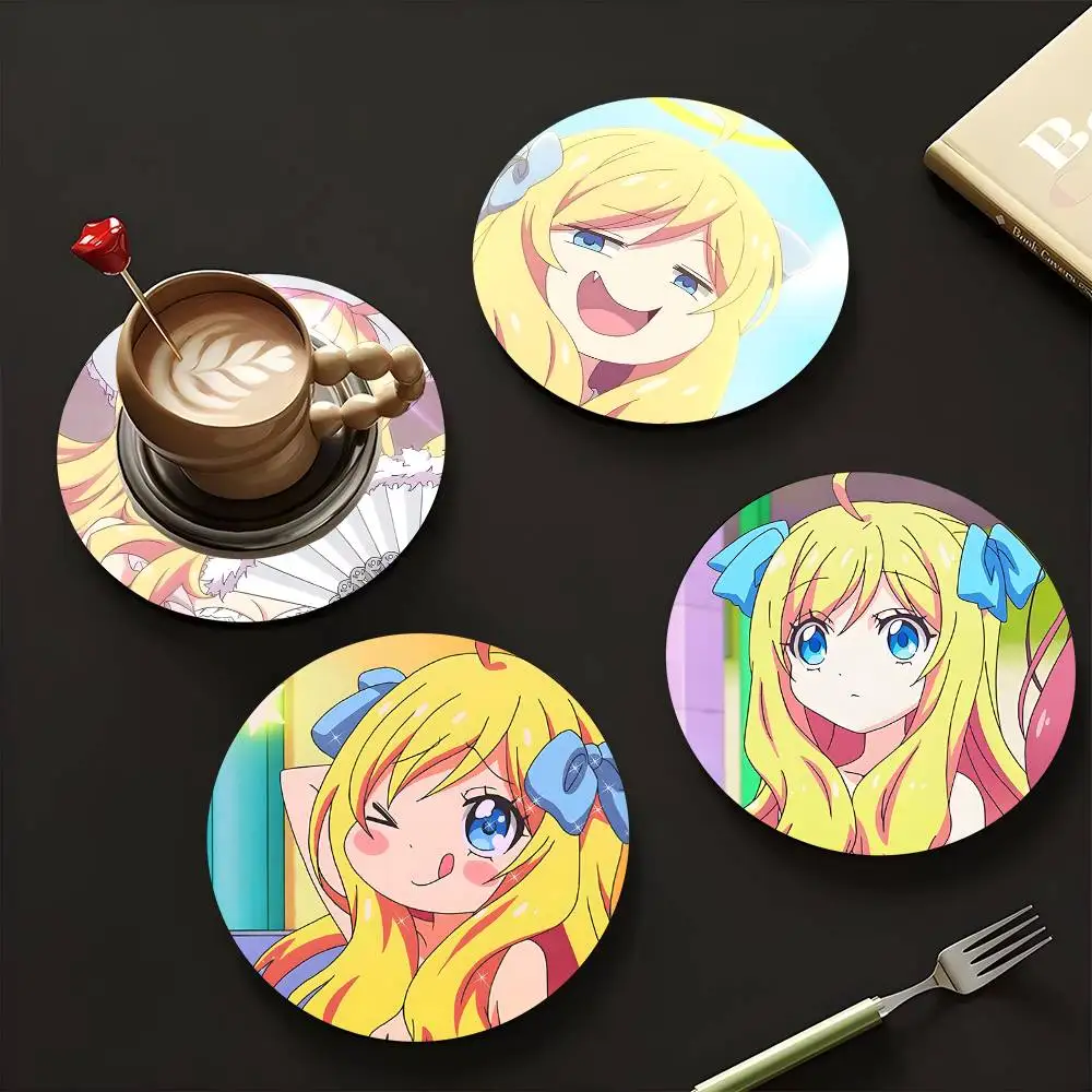 1pc Jashin-chan Dropkick On My Devil!! Wooden Coaster Colour Printing Cup Mat Home Desk Decoration Gifts