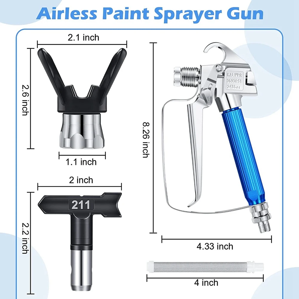 ABEZ 12PCS 에어리스 페인트 분무기 노즐 가드 포함 5개 스프레이 팁 및 5개 에어리스 페인트 스프레이 필터 에어리스 스프레이용