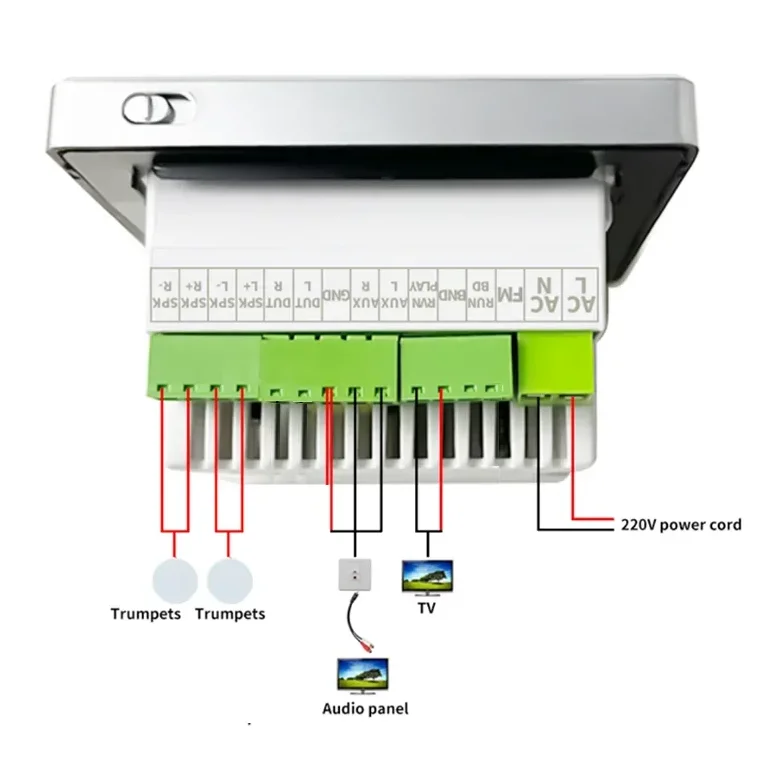 Home Theater Sistemas Controlador De Música De Fundo, 86 Tela De Toque, IPS, USB, Cartão SD, Bluetooth, Amplificador De Parede, Baixo Preço