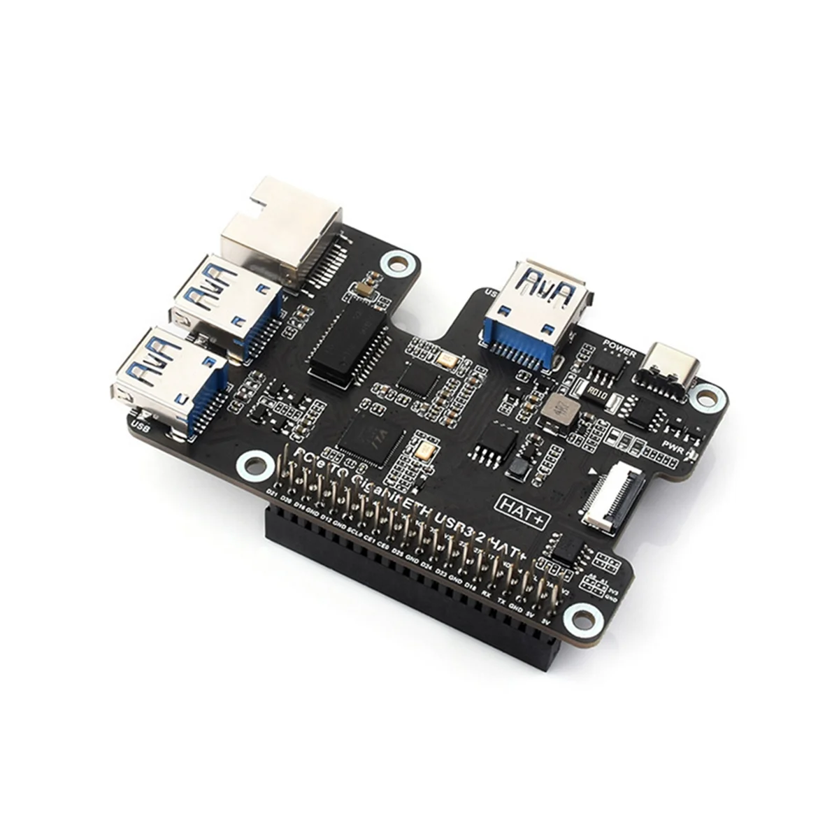 For 5 Expansion Card PCIe to Gigabit Ethernet and USB 3.2 Gen1 HAT+ Expansion Card for PI5