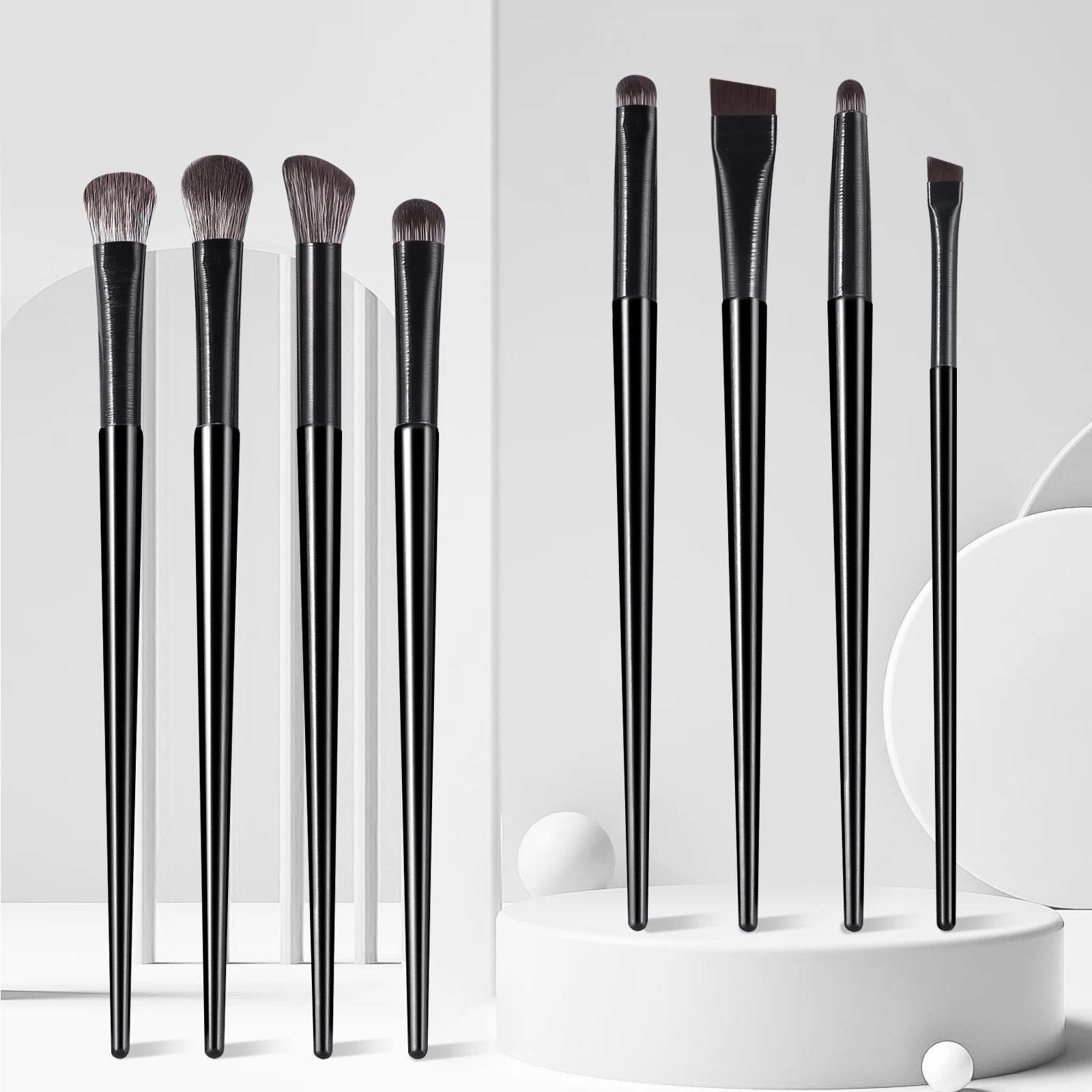 Eyeshadow Brushes,8pcs Wooden	Neutral Portable Multifunctional Makeup Brush Bag	For All Skin For Making Up Supply