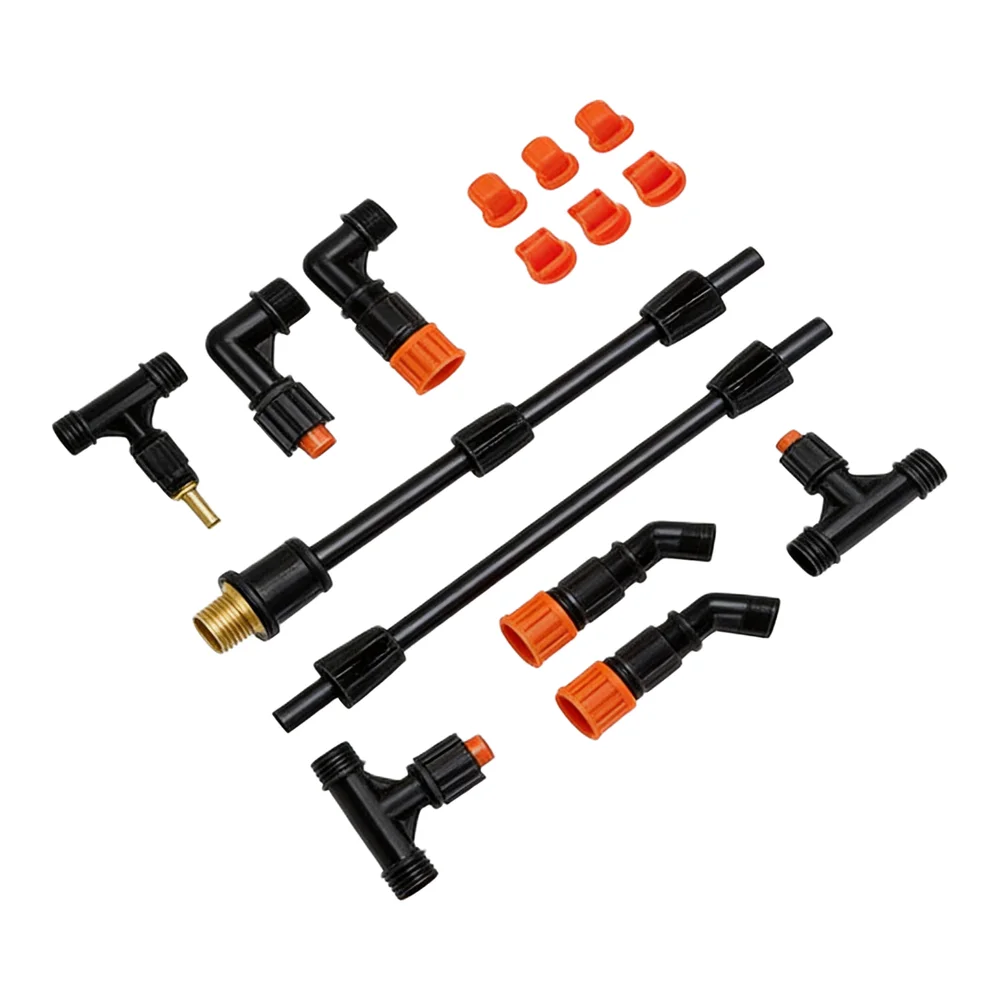 74.8 Inch Extendable Sprayer Boom Wand with 4 Nozzles 2x90 Degree 2x135 Degree and 1/4 Inch Brass Fitting for Field Use