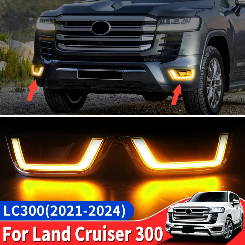 

Front Fog Lamp Daytime Running Light Turn Signal Lamp For Toyota Land Cruiser 300 LC300 2021-2024 External Upgrade Accessories