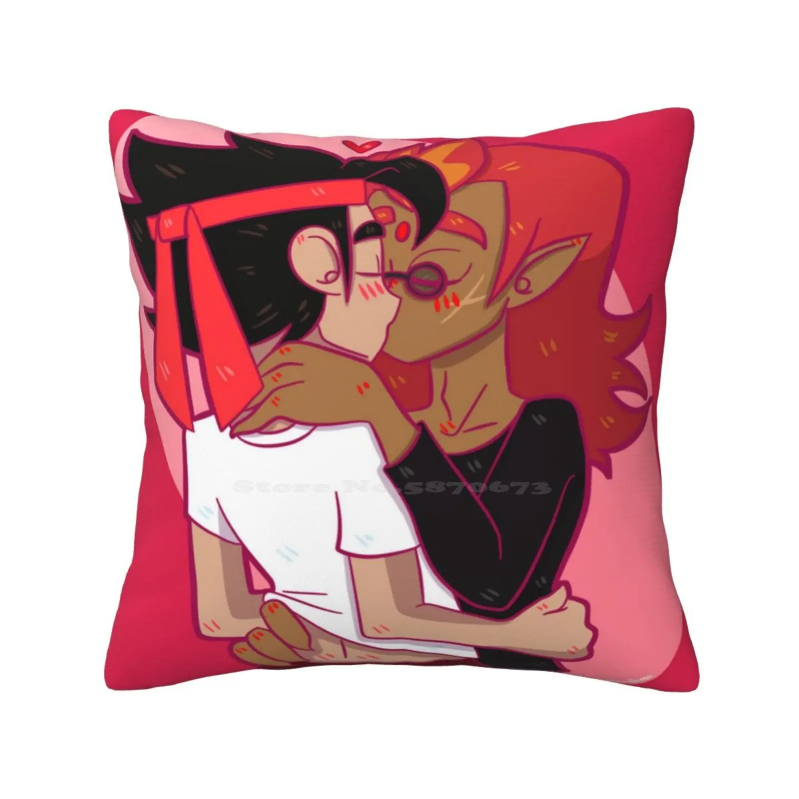 Spicynoodles Kiss Home Sofa Car Waist Throw Pillowcase Monkie Kid Spicynoodles Shipping Qi Xiaotian Red Son Fanart Love Kissing