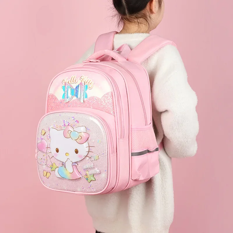 Kindergarten Kawaii School Girls Shoulder Bags and Schoolbag Reduce Burden Backpacks Sanrio Kuromi My Melody Hello Kitty Kids