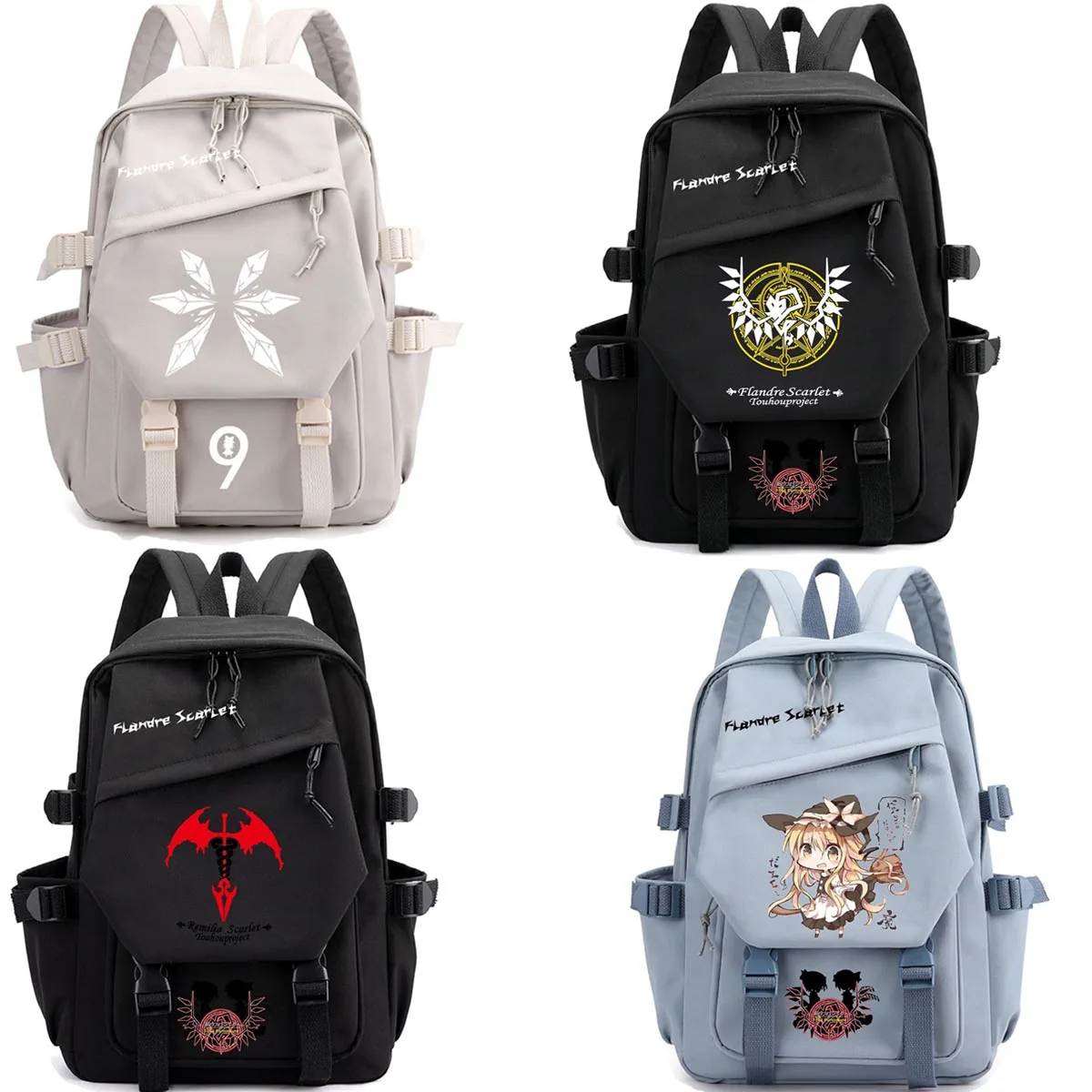 Touhou Project Backpack ‌fashion Cartoon Hakurei Reimu Kirisame Marisa Print Student Schoolbag Large Capacity Travel Backpacks