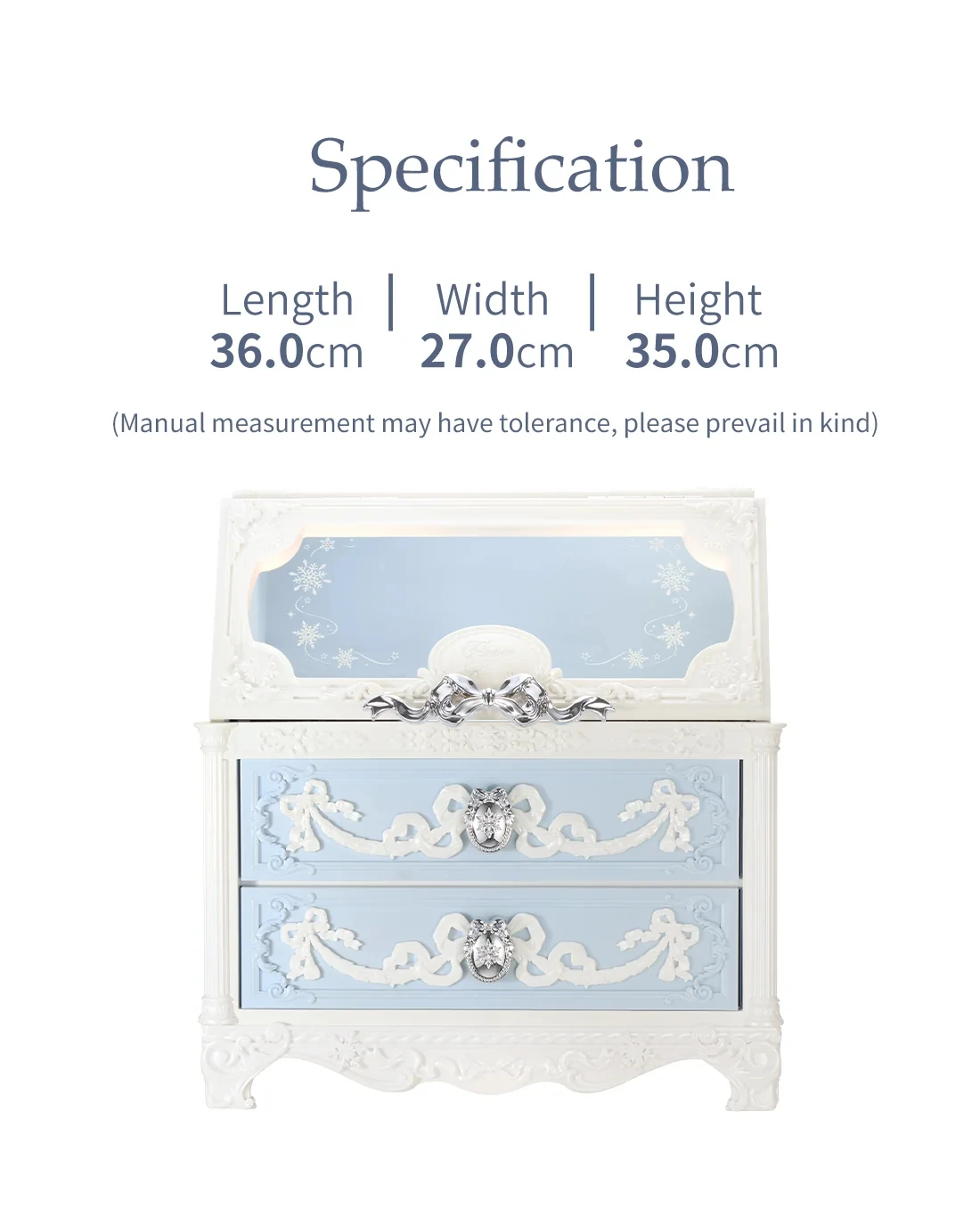 Flower Knows Snow Ballet Series Large Jewelry Box Empty Makeup Storage Case Cosmetic Organizer Vanity Gift Box for Women view 6