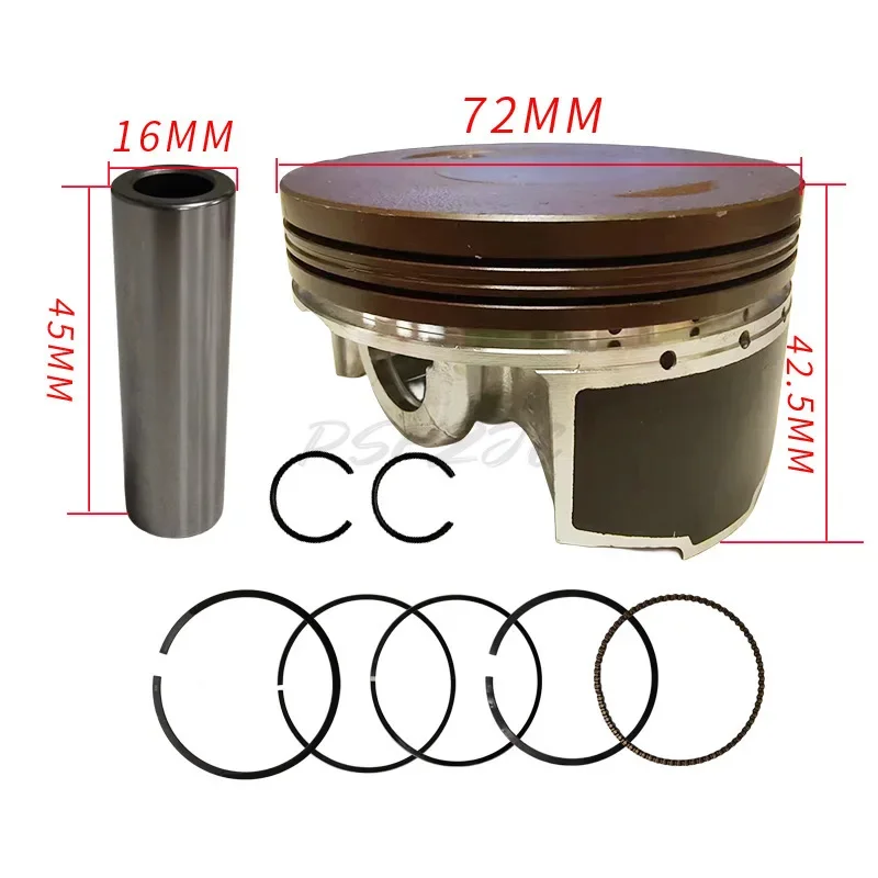 Motorcycle Piston Suitable for ZONGSHEN CB250F Italika Vortx 250 Cylinder Diameter 72mm Plug